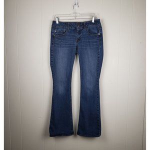 AMERICAN EAGLE Women's Artist Low Rise Boot Cut Denim Jeans Sz 6 Double Button